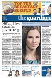 The Guardian () Newspaper Front Page for 27 April 2013