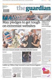 The Guardian () Newspaper Front Page for 27 May 2013