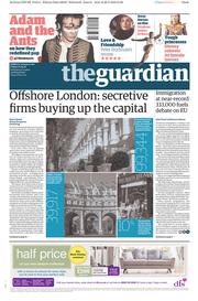 The Guardian () Newspaper Front Page for 27 May 2016