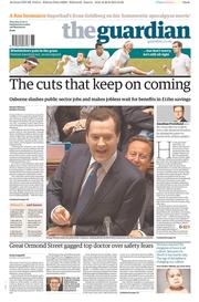 The Guardian () Newspaper Front Page for 27 June 2013