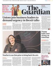 The Guardian () Newspaper Front Page for 27 June 2018