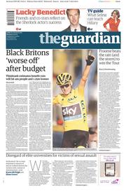 The Guardian () Newspaper Front Page for 27 July 2015