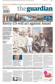 The Guardian () Newspaper Front Page for 27 August 2013