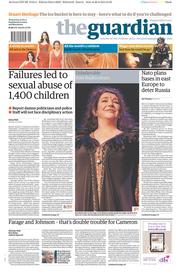 The Guardian () Newspaper Front Page for 27 August 2014
