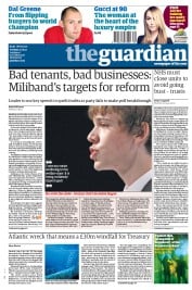 The Guardian () Newspaper Front Page for 27 September 2011