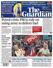 The Guardian () Newspaper Front Page for 27 September 2021