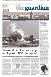 The Guardian () Newspaper Front Page for 28 October 2013