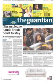 The Guardian () Newspaper Front Page for 28 October 2016