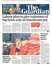 The Guardian () Newspaper Front Page for 28 November 2018