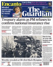 The Guardian () Newspaper Front Page for 28 January 2022