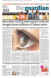 The Guardian () Newspaper Front Page for 28 February 2014