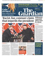 The Guardian () Newspaper Front Page for 28 February 2019