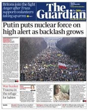The Guardian () Newspaper Front Page for 28 February 2022
