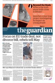 The Guardian () Newspaper Front Page for 28 March 2017