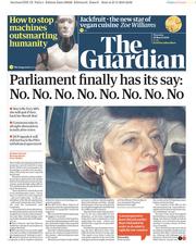 The Guardian () Newspaper Front Page for 28 March 2019