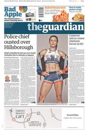 The Guardian () Newspaper Front Page for 28 April 2016
