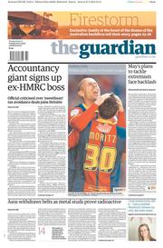 The Guardian () Newspaper Front Page for 28 May 2013