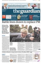 The Guardian () Newspaper Front Page for 28 June 2016