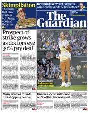 The Guardian () Newspaper Front Page for 28 June 2022