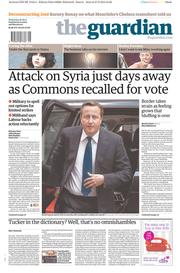 The Guardian () Newspaper Front Page for 28 August 2013