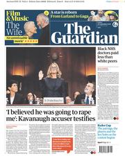The Guardian () Newspaper Front Page for 28 September 2018