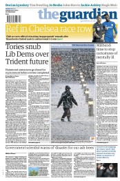 The Guardian () Newspaper Front Page for 29 October 2012