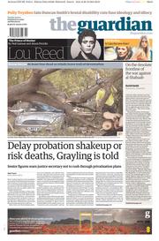 The Guardian () Newspaper Front Page for 29 October 2013
