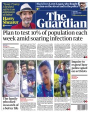 The Guardian () Newspaper Front Page for 29 October 2020