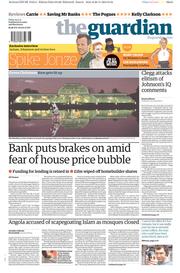 The Guardian () Newspaper Front Page for 29 November 2013