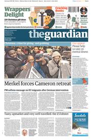The Guardian () Newspaper Front Page for 29 November 2014