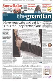 The Guardian () Newspaper Front Page for 29 November 2016