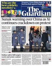 The Guardian () Newspaper Front Page for 29 November 2022