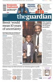 The Guardian () Newspaper Front Page for 29 February 2016