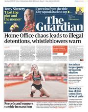 The Guardian () Newspaper Front Page for 29 April 2019