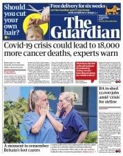 The Guardian () Newspaper Front Page for 29 April 2020