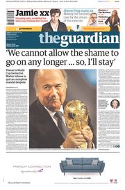 The Guardian () Newspaper Front Page for 29 May 2015