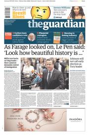 The Guardian () Newspaper Front Page for 29 June 2016