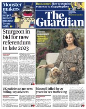 The Guardian () Newspaper Front Page for 29 June 2022
