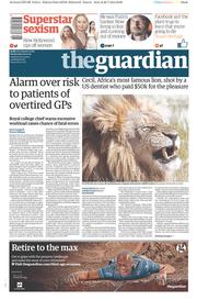 The Guardian () Newspaper Front Page for 29 July 2015