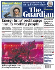 The Guardian () Newspaper Front Page for 29 July 2022