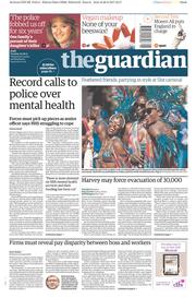 The Guardian () Newspaper Front Page for 29 August 2017