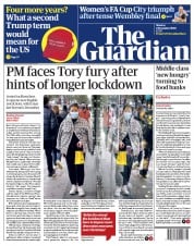 The Guardian () Newspaper Front Page for 2 November 2020
