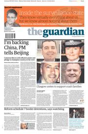 The Guardian () Newspaper Front Page for 2 December 2013