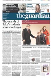 The Guardian () Newspaper Front Page for 2 December 2014