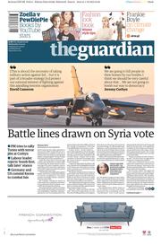 The Guardian () Newspaper Front Page for 2 December 2015