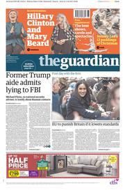 The Guardian () Newspaper Front Page for 2 December 2017