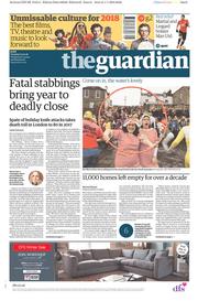 The Guardian () Newspaper Front Page for 2 January 2018