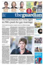 The Guardian () Newspaper Front Page for 2 February 2013