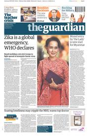 The Guardian () Newspaper Front Page for 2 February 2016