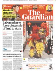 The Guardian () Newspaper Front Page for 2 February 2018
